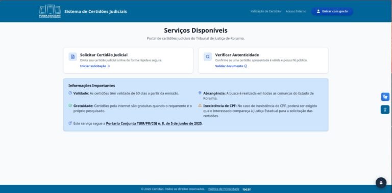Certidões TJRR
